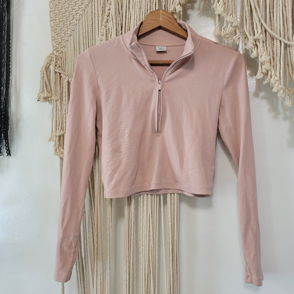 Aritzia Sunday Best Half-Zip Long Sleeve Top